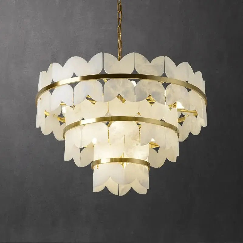 Alabaster Multi-Layer Butterfly Round Chandelier 3 Layer   Chandelier [product_tags] Fabtiko