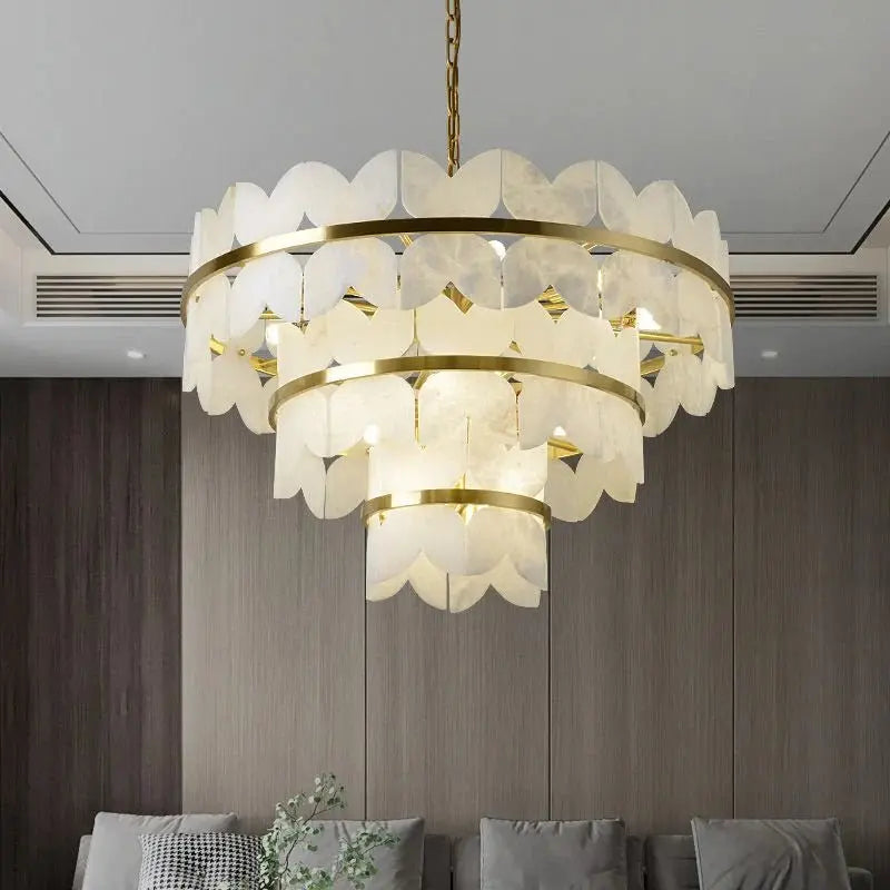 Alabaster Multi-Layer Butterfly Round Chandelier    Chandelier [product_tags] Fabtiko
