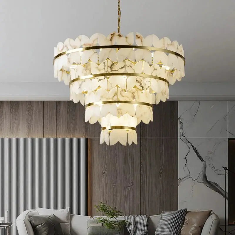 Alabaster Multi-Layer Butterfly Round Chandelier 4 Layer   Chandelier [product_tags] Fabtiko