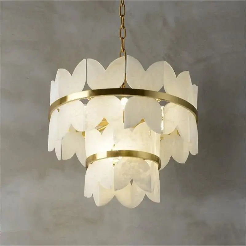 Alabaster Multi-Layer Butterfly Round Chandelier 2 Layer   Chandelier [product_tags] Fabtiko