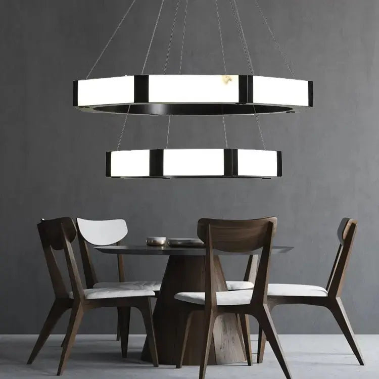 Spain Alabaster 2 Layer Dining Room Chandeliers Lighting 31.49&quot;D*59.05&quot;H   Chandelier [product_tags] Fabtiko