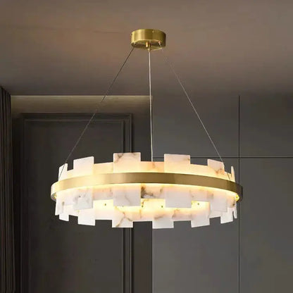 Spain Alabaster Brass Annular Chandeliers Lighting    Chandelier [product_tags] Fabtiko