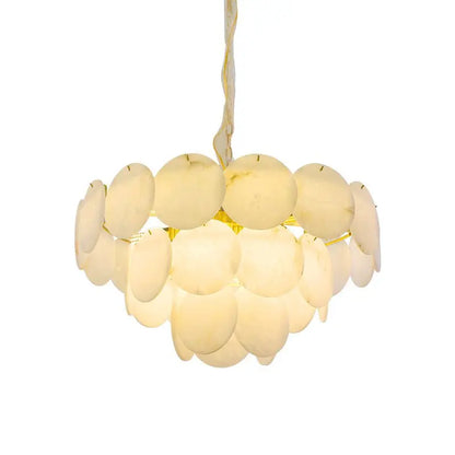 Spain Alabaster Brass Living Room Chandelier 3 Layer A   Chandelier [product_tags] Fabtiko