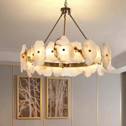 Spain Alabaster Brass Living Room Chandelier Lighting    Chandelier [product_tags] Fabtiko