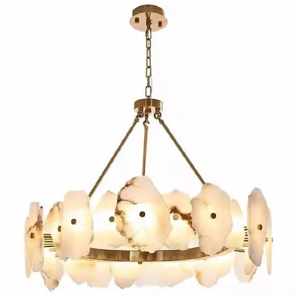 Spain Alabaster Brass Living Room Chandelier Lighting 31.49&quot;D*8.66&quot;H   Chandelier [product_tags] Fabtiko