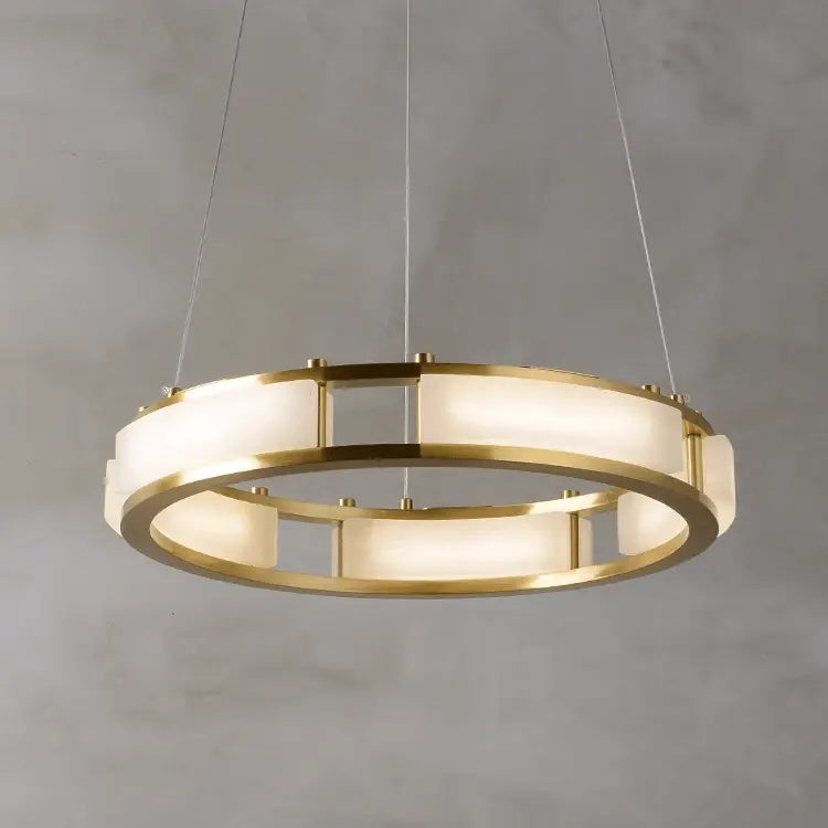 Spain Alabaster Brass Round Chandelier Lighting    Chandelier [product_tags] Fabtiko