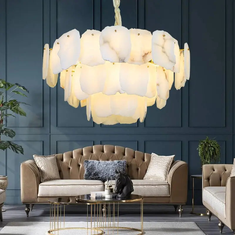 Spain Alabaster Modern Living Room Chandeliers Chandelier Fabtiko