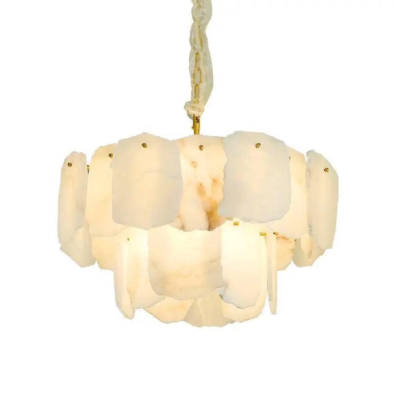 Spain Alabaster Modern Living Room Chandeliers 2 Layer Chandelier  Fabtiko