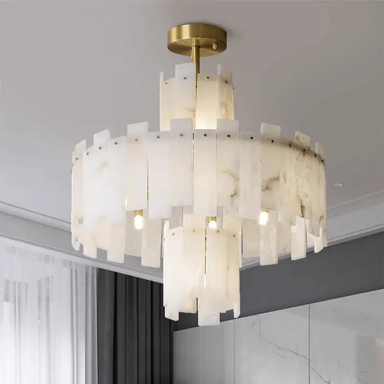 Spain Alabaster Round Modern Chandeliers Chandelier Fabtiko