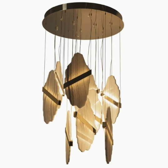 Duplex Living Room Spanish Alabaster Chandelier