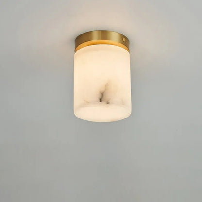 Mini Alabaster Flush Mount Ceiling Lights Cylindrical Small   Ceiling Lamp Fabtiko