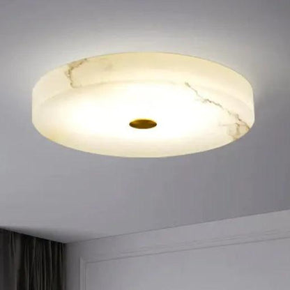 Flush Mount Alabaster Flush Mounted Round Led Ceiling Lamp Fabtiko