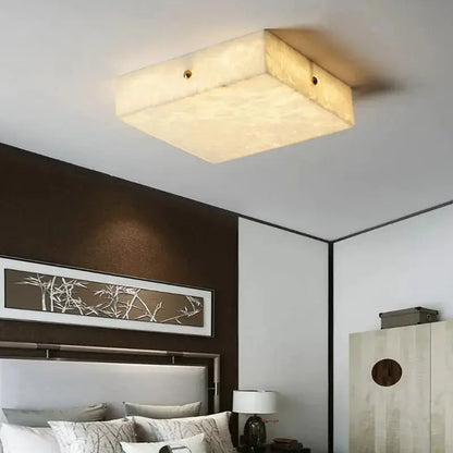 Alabaster Square Flush Mount Ceiling Light 19.68&quot;L   Ceiling Lamp [product_tags] Fabtiko