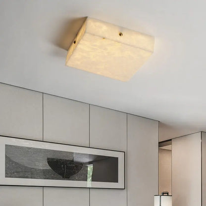 Flush Mount Alabaster Square Flush Mount Ceiling Light Fabtiko