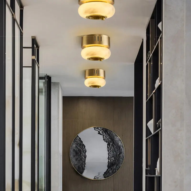 Flush Mount Mini Alabaster Flush Mount Ceiling Light Fixture Fabtiko