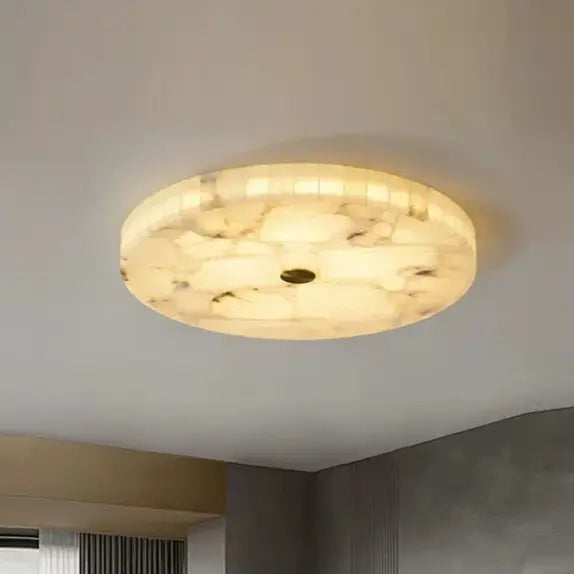 Round Alabaster Flush Mount Ceiling Lamps