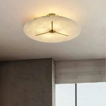 Round Spain Alabaster Flush Mount Ceiling Lights 15.75&quot;   Ceiling Lamp Fabtiko