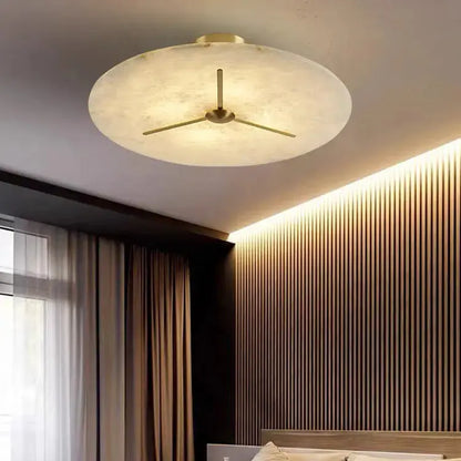 Round Spain Alabaster Flush Mount Ceiling Lights 19.68&quot;   Ceiling Lamp Fabtiko