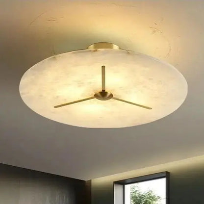 Round Spain Alabaster Flush Mount Ceiling Lights 23.62&quot;   Ceiling Lamp Fabtiko