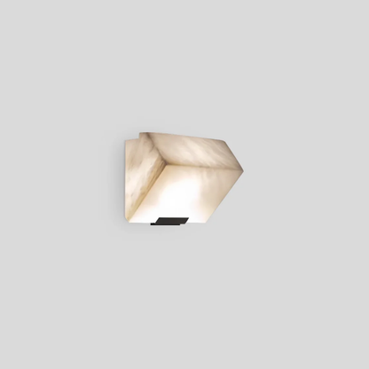 Triple Sloping Block Alabaster Wall Sconce Light