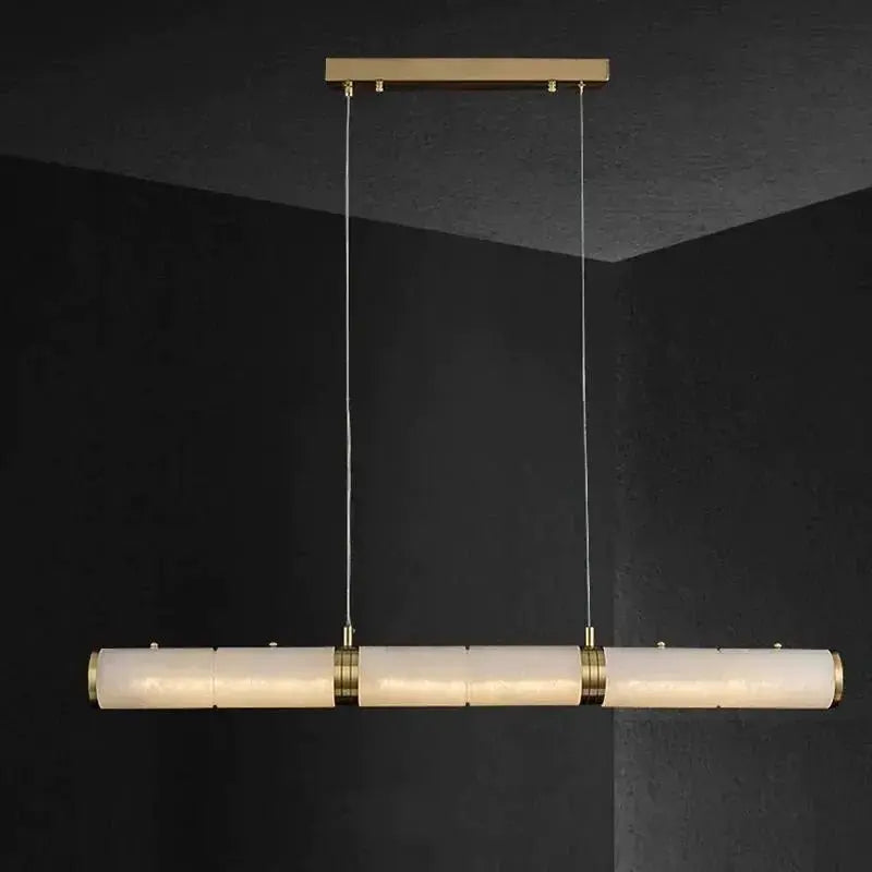 Alabaster Cylindrical Linear Chandelier    Chandelier Fabtiko