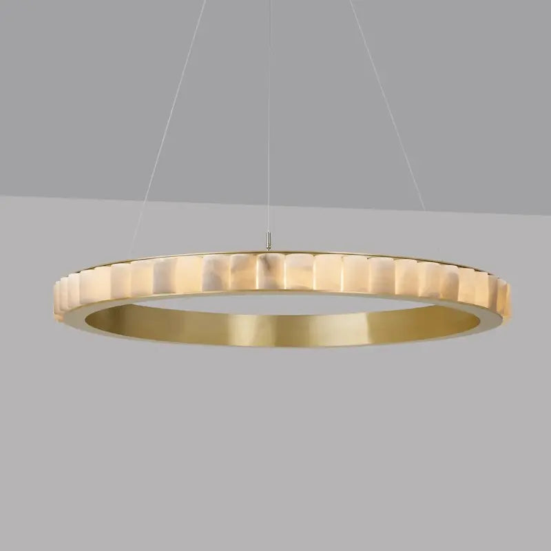 Alabaster Brass Modern Avalon Halo Chandelier 39.37&quot;D*59.05&quot;H   Chandelier  Fabtiko