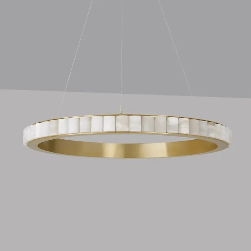 Alabaster Brass Modern Avalon Halo Chandelier    Chandelier Fabtiko