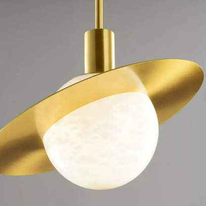 Modern Planetary Style Spherical Alabaster Pendant Light