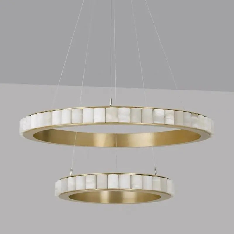 Alabaster Brass Modern Avalon Halo Chandelier    Chandelier Fabtiko