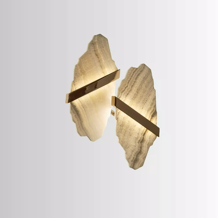 Nordic Light Luxury Irregular Alabaster Wall Sconces For Staircases and Hallways