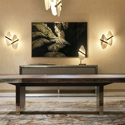 Nordic Light Luxury Irregular Alabaster Wall Sconces For Staircases and Hallways