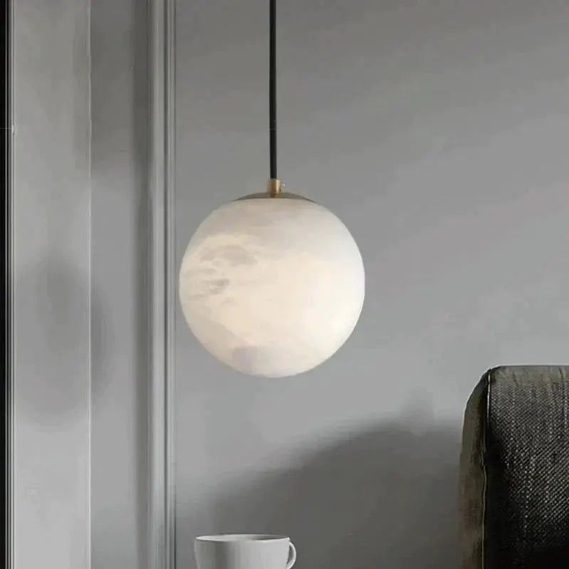 Alabaster Ball Sphere Pendant Lights 6&quot;   Pendant [product_tags] Fabtiko