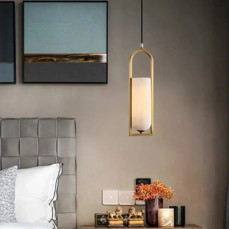 Alabaster Brass Pendant Light Fixtures Dining Room  Fabtiko