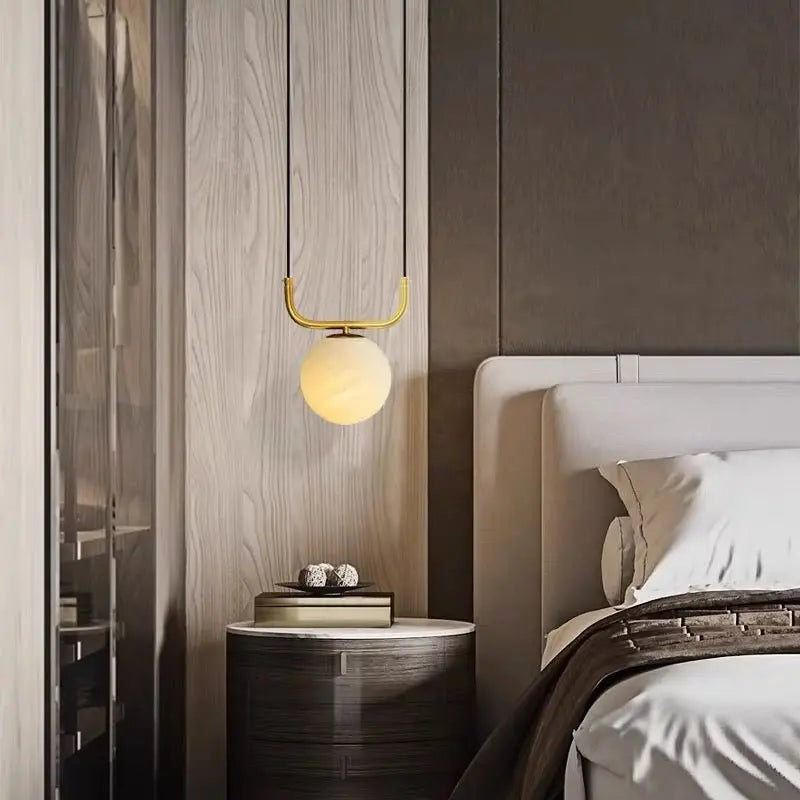 Alabaster Brass Pendant Lights For Bedroom 1 Lights   Pendant [product_tags] Fabtiko
