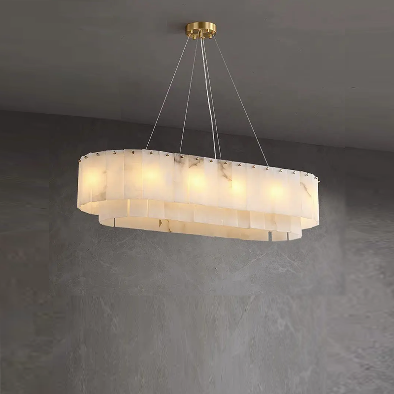 Alabaster Dining Room Round Chandelier Lighting