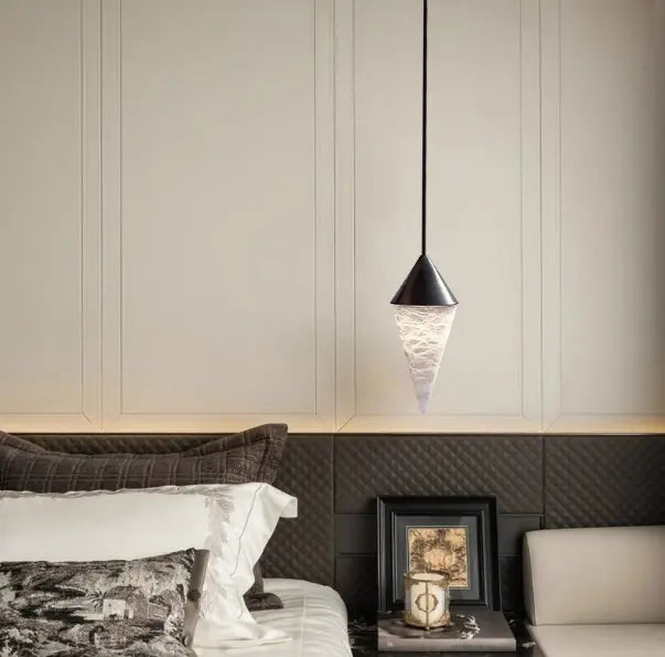 Pendant Alabaster Cone Pendant Light Fabtiko
