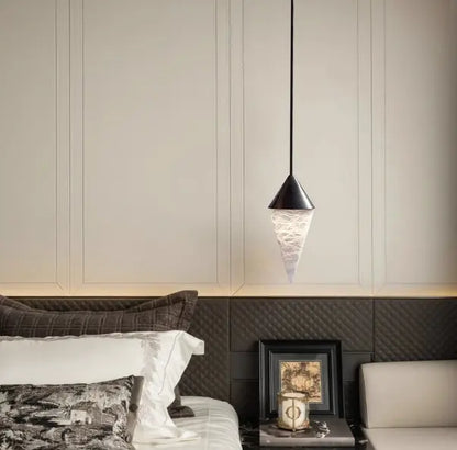 Pendant Alabaster Cone Pendant Light Fabtiko