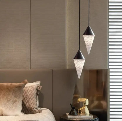 Pendant Alabaster Cone Pendant Light Fabtiko