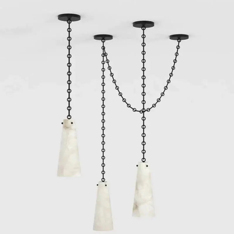 Alabaster Modern 3-Light Marble Chandelier    Pendant [product_tags] Fabtiko