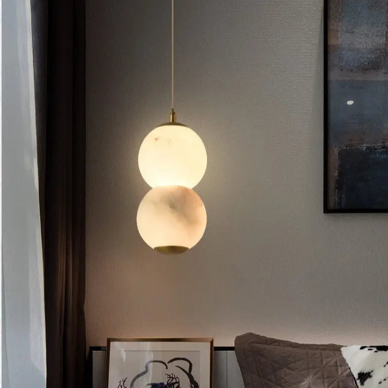 Pendant Alabaster Mordern Pearl Scandinavian Pendant Light Fabtiko