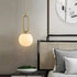 Alabaster Oval Ring Pendant Light 5.9" Brass  Pendant Fabtiko