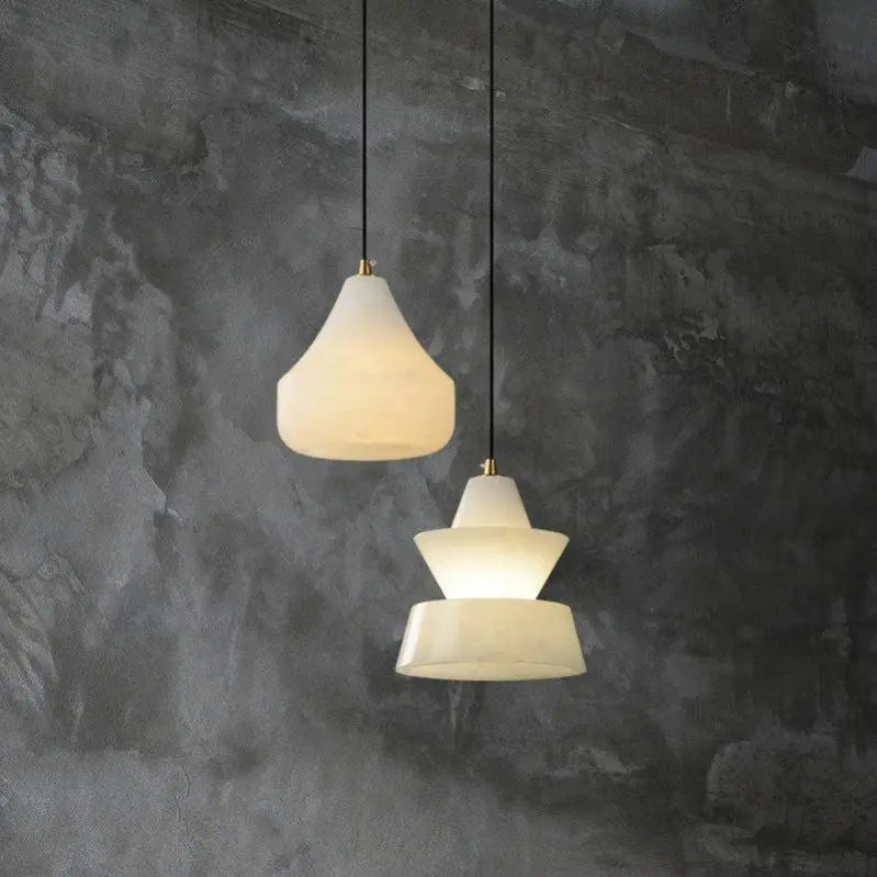 Alabaster Pendant Lights Hat Over Nightstand    Pendant [product_tags] Fabtiko