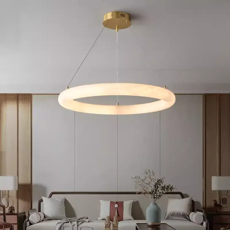 Pendant Spain Alabaster Brass Ring Pendant Lights Fabtiko
