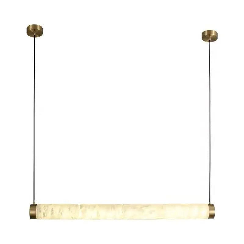 Spain Alabaster Brass Tube Linear Pendant 3.15&quot;D*39.37&quot;L   Pendant Fabtiko