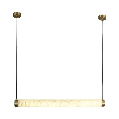 Spain Alabaster Brass Tube Linear Pendant 3.15&quot;D*39.37&quot;L   Pendant Fabtiko