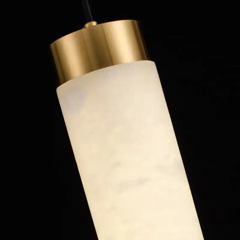 Spain Alabaster Brass Tube Linear Pendant Pendant Fabtiko