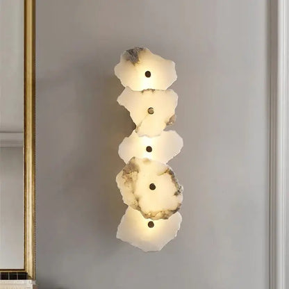 Real Alabaster Wall Sconces Modern 5 Lights   Wall Sconce Fabtiko