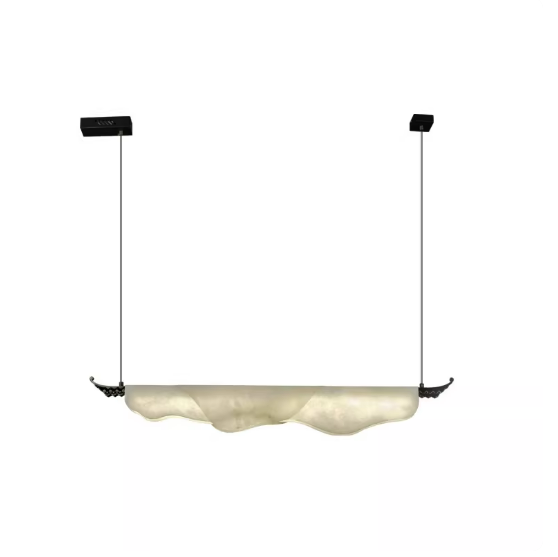 Alabaster Wavy Pendant For Dining Room