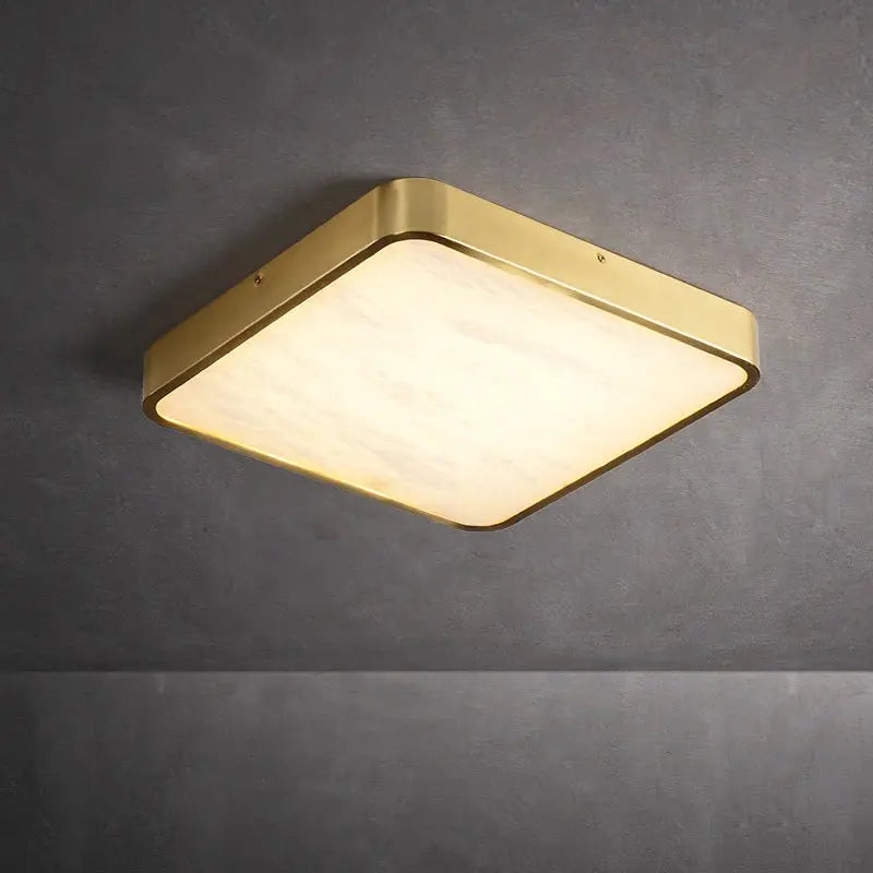 Square Alabaster Flush Mount Ceiling Light Fixture    Ceiling Lamp Fabtiko