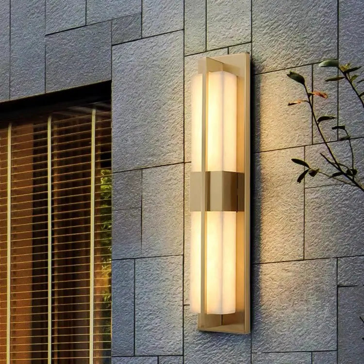 Alabaster Hallway Wall Sconce Light Fixtures Brass 4.72&quot;D*3.94&quot;W*31.49&quot;H  Wall Sconce [product_tags] Fabtiko